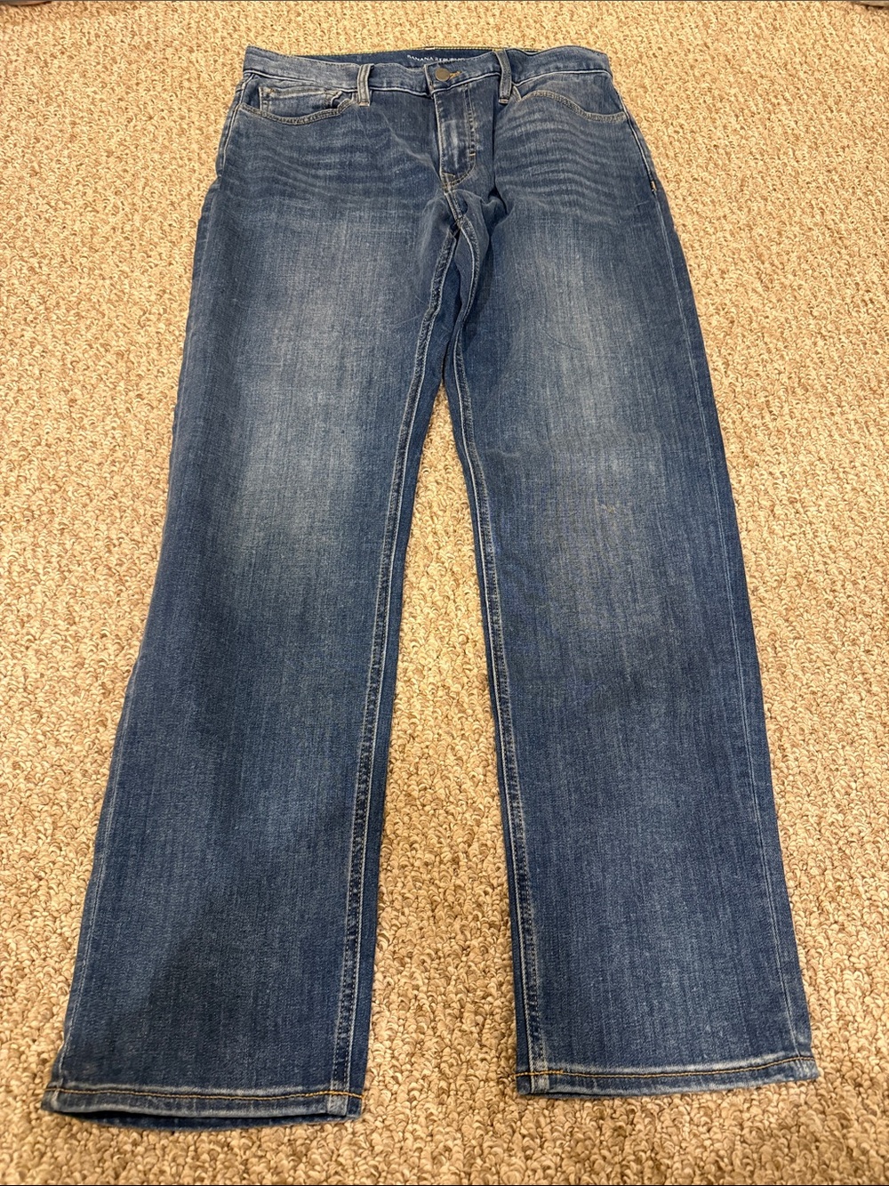 Banana Republic Straight-Leg Jeans - Medium Blue Wash